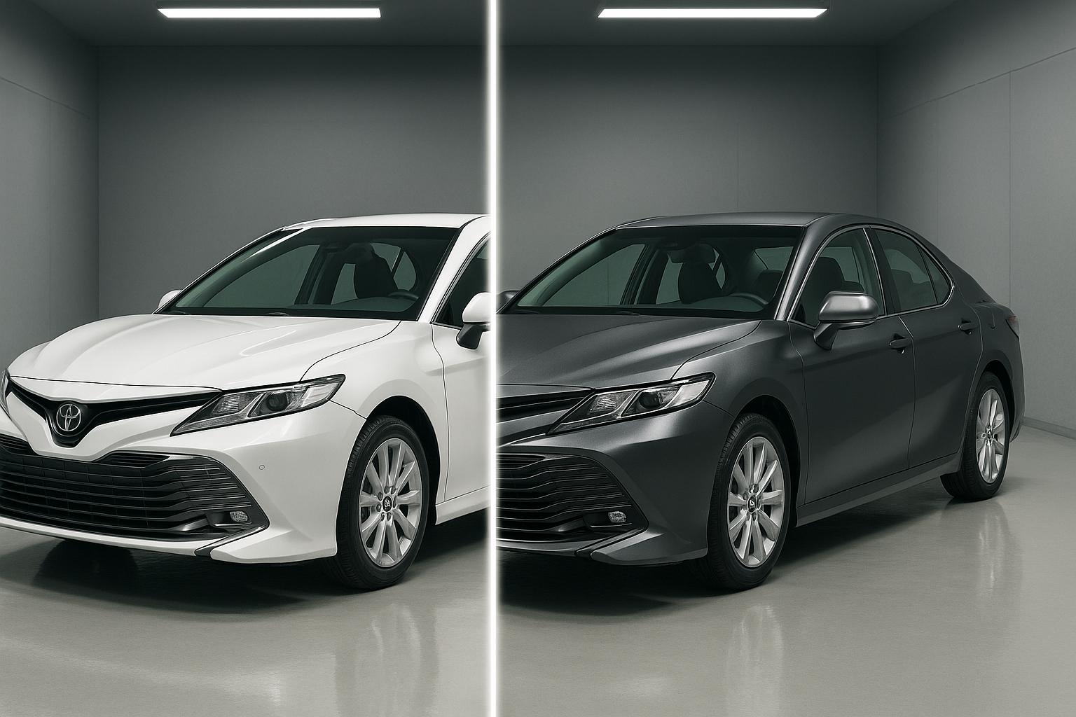 Оклейка Toyota Camry V70 в защитную плёнку